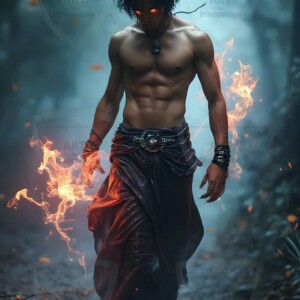 Discover AI-generated elemental mage art handsome male fire, ice, lightning, and earth mages wielding raw magical power in stunning fantasy battle scenes. UHD digital art.