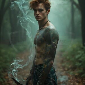 Discover AI-generated elemental mage art handsome male fire, ice, lightning, and earth mages wielding raw magical power in stunning fantasy battle scenes. UHD digital art.