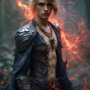 Discover AI-generated elemental mage art handsome male fire, ice, lightning, and earth mages wielding raw magical power in stunning fantasy battle scenes. UHD digital art.