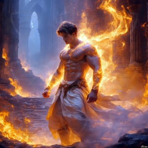 Discover AI-generated elemental mage art — handsome male fire, ice, lightning, and earth mages wielding raw magical power in stunning fantasy battle scenes. UHD digital art.