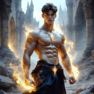 Discover AI-generated elemental mage art — handsome male fire, ice, lightning, and earth mages wielding raw magical power in stunning fantasy battle scenes. UHD digital art.