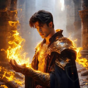 Discover AI-generated elemental mage art — handsome male fire, ice, lightning, and earth mages wielding raw magical power in stunning fantasy battle scenes. UHD digital art.