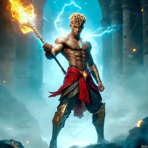 Discover AI-generated elemental mage art — handsome male fire, ice, lightning, and earth mages wielding raw magical power in stunning fantasy battle scenes. UHD digital art.