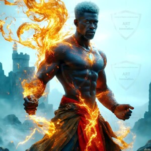 Discover AI-generated elemental mage art — handsome male fire, ice, lightning, and earth mages wielding raw magical power in stunning fantasy battle scenes. UHD digital art.