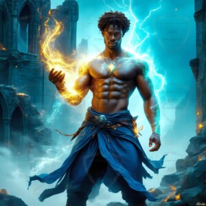 Discover AI-generated elemental mage art — handsome male fire, ice, lightning, and earth mages wielding raw magical power in stunning fantasy battle scenes. UHD digital art.