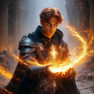 Discover AI-generated elemental mage art — handsome male fire, ice, lightning, and earth mages wielding raw magical power in stunning fantasy battle scenes. UHD digital art.