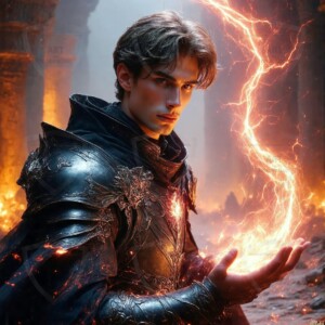 Discover AI-generated elemental mage art — handsome male fire, ice, lightning, and earth mages wielding raw magical power in stunning fantasy battle scenes. UHD digital art.