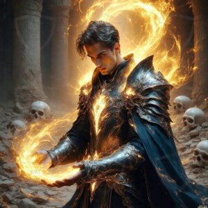 Discover AI-generated elemental mage art — handsome male fire, ice, lightning, and earth mages wielding raw magical power in stunning fantasy battle scenes. UHD digital art.