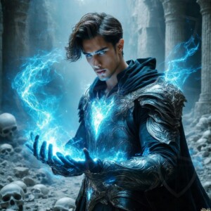 Discover AI-generated elemental mage art — handsome male fire, ice, lightning, and earth mages wielding raw magical power in stunning fantasy battle scenes. UHD digital art.