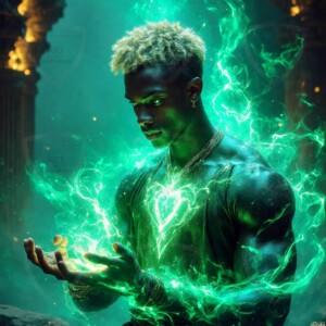 Discover AI-generated elemental mage art — handsome male fire, ice, lightning, and earth mages wielding raw magical power in stunning fantasy battle scenes. UHD digital art.