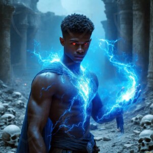 Discover AI-generated elemental mage art — handsome male fire, ice, lightning, and earth mages wielding raw magical power in stunning fantasy battle scenes. UHD digital art.
