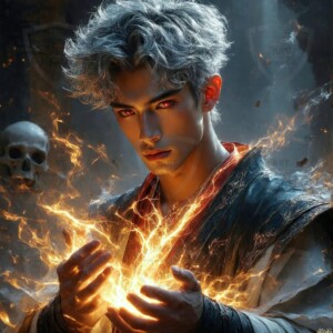 Discover AI-generated elemental mage art — handsome male fire, ice, lightning, and earth mages wielding raw magical power in stunning fantasy battle scenes. UHD digital art.