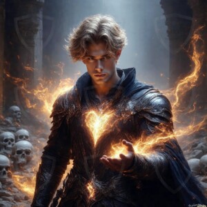 Discover AI-generated elemental mage art — handsome male fire, ice, lightning, and earth mages wielding raw magical power in stunning fantasy battle scenes. UHD digital art.