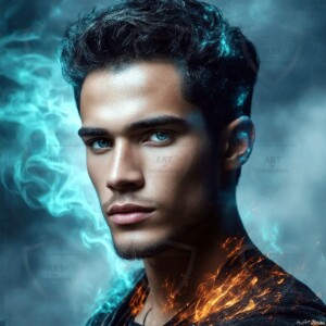Discover AI-generated elemental mage art — handsome male fire, ice, lightning, and earth mages wielding raw magical power in stunning fantasy battle scenes. UHD digital art.
