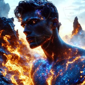 Discover AI-generated elemental mage art — handsome male fire, ice, lightning, and earth mages wielding raw magical power in stunning fantasy battle scenes. UHD digital art.