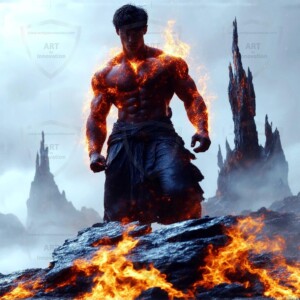 Discover AI-generated elemental mage art — handsome male fire, ice, lightning, and earth mages wielding raw magical power in stunning fantasy battle scenes. UHD digital art.