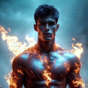 Discover AI-generated elemental mage art — handsome male fire, ice, lightning, and earth mages wielding raw magical power in stunning fantasy battle scenes. UHD digital art.