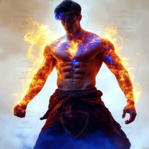 Discover AI-generated elemental mage art — handsome male fire, ice, lightning, and earth mages wielding raw magical power in stunning fantasy battle scenes. UHD digital art.