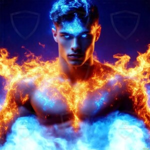 Discover AI-generated elemental mage art — handsome male fire, ice, lightning, and earth mages wielding raw magical power in stunning fantasy battle scenes. UHD digital art.