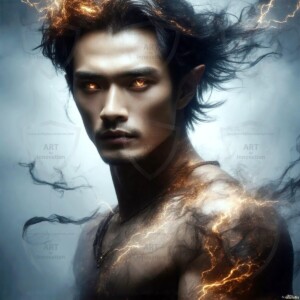 Discover AI-generated elemental mage art — handsome male fire, ice, lightning, and earth mages wielding raw magical power in stunning fantasy battle scenes. UHD digital art.