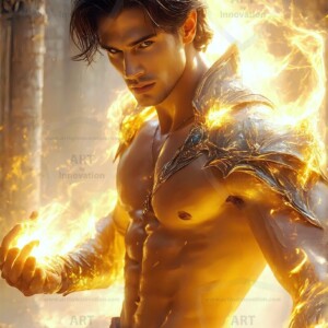 Discover AI-generated elemental mage art — handsome male fire, ice, lightning, and earth mages wielding raw magical power in stunning fantasy battle scenes. UHD digital art.