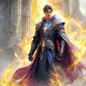 Discover AI-generated elemental mage art — handsome male fire, ice, lightning, and earth mages wielding raw magical power in stunning fantasy battle scenes. UHD digital art.
