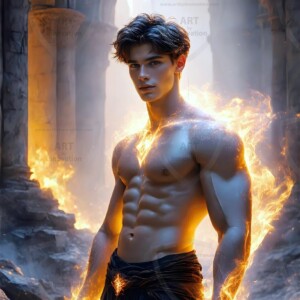 Discover AI-generated elemental mage art — handsome male fire, ice, lightning, and earth mages wielding raw magical power in stunning fantasy battle scenes. UHD digital art.