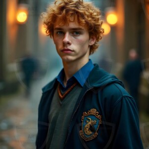 Explore AI-generated House Ravenclaw art handsome shirtless wizards from the raven house of Hogwarts summoning massive protective ravens. Fantasy wizard school digital art.