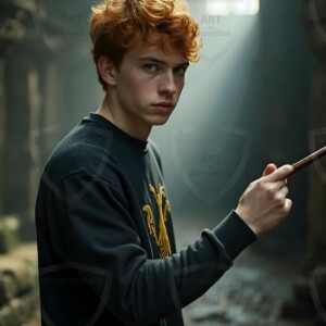 Explore AI-generated House Ravenclaw art handsome shirtless wizards from the raven house of Hogwarts summoning massive protective ravens. Fantasy wizard school digital art.