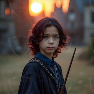 Explore AI-generated House Ravenclaw art handsome shirtless wizards from the raven house of Hogwarts summoning massive protective ravens. Fantasy wizard school digital art.