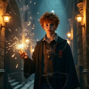 Explore AI-generated House Ravenclaw art handsome shirtless wizards from the raven house of Hogwarts summoning massive protective ravens. Fantasy wizard school digital art.