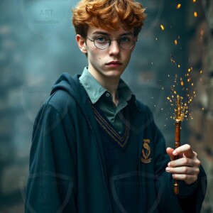 Explore AI-generated House Ravenclaw art handsome shirtless wizards from the raven house of Hogwarts summoning massive protective ravens. Fantasy wizard school digital art.