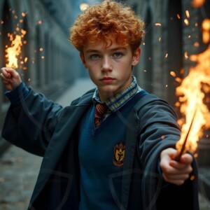 Explore AI-generated House Ravenclaw art handsome shirtless wizards from the raven house of Hogwarts summoning massive protective ravens. Fantasy wizard school digital art.