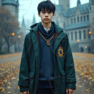 Explore AI-generated House Ravenclaw art handsome shirtless wizards from the raven house of Hogwarts summoning massive protective ravens. Fantasy wizard school digital art.