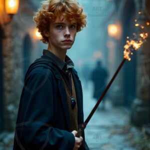 Explore AI-generated House Ravenclaw art handsome shirtless wizards from the raven house of Hogwarts summoning massive protective ravens. Fantasy wizard school digital art.