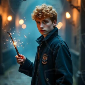 Explore AI-generated House Ravenclaw art handsome shirtless wizards from the raven house of Hogwarts summoning massive protective ravens. Fantasy wizard school digital art.