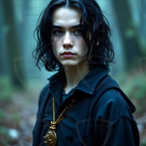 Explore AI-generated House Ravenclaw art handsome shirtless wizards from the raven house of Hogwarts summoning massive protective ravens. Fantasy wizard school digital art.