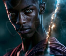 AI-generated wizards of the lion house handsome shirtless mages of the wizard academy conjuring great white lions in cinematic UHD fantasy art.