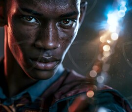 AI-generated wizards of the lion house handsome shirtless mages of the wizard academy conjuring great white lions in cinematic UHD fantasy art.
