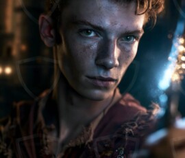 AI-generated wizards of the lion house handsome shirtless mages of the wizard academy conjuring great white lions in cinematic UHD fantasy art.