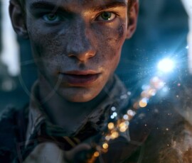 AI-generated wizards of the lion house handsome shirtless mages of the wizard academy conjuring great white lions in cinematic UHD fantasy art.