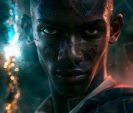 AI-generated wizards of the lion house handsome shirtless mages of the wizard academy conjuring great white lions in cinematic UHD fantasy art.