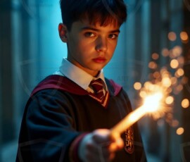 AI-generated wizards of the lion house handsome shirtless mages of the wizard academy conjuring great white lions in cinematic UHD fantasy art.