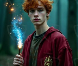 AI-generated wizards of the lion house handsome shirtless mages of the wizard academy conjuring great white lions in cinematic UHD fantasy art.