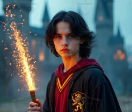 AI-generated wizards of the lion house handsome shirtless mages of the wizard academy conjuring great white lions in cinematic UHD fantasy art.