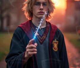AI-generated wizards of the lion house handsome shirtless mages of the wizard academy conjuring great white lions in cinematic UHD fantasy art.