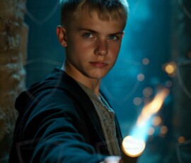 AI-generated wizards of the lion house handsome shirtless mages of the wizard academy conjuring great white lions in cinematic UHD fantasy art.