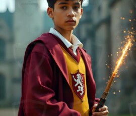AI-generated wizards of the lion house handsome shirtless mages of the wizard academy conjuring great white lions in cinematic UHD fantasy art.