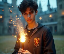 AI-generated wizards of the lion house handsome shirtless mages of the wizard academy conjuring great white lions in cinematic UHD fantasy art.
