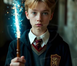 AI-generated wizards of the lion house handsome shirtless mages of the wizard academy conjuring great white lions in cinematic UHD fantasy art.